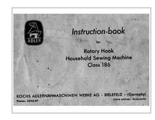 Load image into Gallery viewer, ADLER 186 INSTRUCTION BOOK ENGLISH SEWING MACHINE