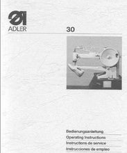 Load image into Gallery viewer, ADLER 30 BEDIENUNGSANLEITUNG DEUT ENG FRANC ESP NAHMASCHINE SEWING MACHINE