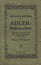 Load image into Gallery viewer, ADLER 8 10 12 GEBRAUCHSANLEITUNG DEUTSCH NAHMASCHINE