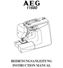 Load image into Gallery viewer, AEG 11680 BEDIENUNGSANLEITUNG INSTRUCTION MANUAL DEUT ENG NAHMASCHINE/SEWING MACHINE