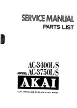 Load image into Gallery viewer, AKAI AC-3400L/S AC-3750L/S SERVICE MANUAL IN ENGLISH HIFI STEREO COMPLETE HIFI STEREO MUSIC CENTER
