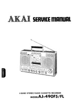 Load image into Gallery viewer, AKAI AJ-490FS AJ-490FL SERVICE MANUAL IN ENGLISH 4 BAND STEREO RADIO CASSETTE RECORDER