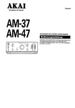 Load image into Gallery viewer, AKAI AM-37 AM-47 BEDIENUNGSANLEITUNG MIT ANSCHLUSSE DEUTSCH INTEGRIERTER STEREO-VERSTARKER