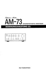 Load image into Gallery viewer, AKAI AM-73 OPERATORS MANUAL MANUEL DE L'UTILISATEUR BEDIENUNGSANLEITUNG ENG FRANC DEUTSCH DIGITAL INTEGRATED AMPLIFIER