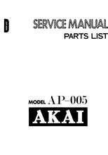 Load image into Gallery viewer, AKAI AP-005 SERVICE MANUAL IN ENGLISH AUTOMATIC TURNTABLE