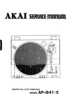 Load image into Gallery viewer, AKAI AP-Q41 AP-Q41C SERVICE MANUAL IN ENGLISH QUARTZ FULL AUTO TURNTABLE