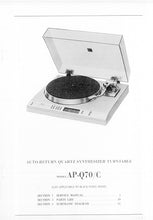 Load image into Gallery viewer, AKAI AP-Q70 AP-Q70C SERVICE MANUAL IN ENGLISH AUTO RETURN QUARTZ SYNTHESIZER TURNTABLE