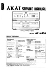 Load image into Gallery viewer, AKAI AX-M430 SERVICE MANUAL IN ENGLISH DIGITAL HIFI MIDI SYSTEM