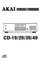 Load image into Gallery viewer, AKAI CD-19 CD-29 CD-39 CD-49 SERVICE MANUAL IN ENGLISH CD PLAYER
