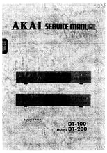 Load image into Gallery viewer, AKAI DT-100 DT-200 SERVICE MANUAL IN ENGLISH AUDIO TIMER
