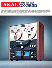 Load image into Gallery viewer, AKAI GX-260D CATALOG IN ENGLISH STEREO TAPE DECK