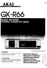 Load image into Gallery viewer, AKAI GX-R66 OPERATORS MANUAL MANUEL DE L'UTILISATEUR ENG FRANC STEREO CASSETTE DECK
