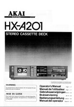 Load image into Gallery viewer, AKAI HX-A201 OPERATORS MANUAL MANUEL DE L'UTILISATEUR BEDIENUNGSANLEITUNG MANUAL DEL USUARIO IN ENG FRANC DEUT ESP STEREO CASSETTE DECK