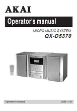 Load image into Gallery viewer, AKAI QX-D5370 OPERATORS MANUAL BOOK IN ENGLISH MICRO MUSIC SYSTEM