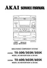 Load image into Gallery viewer, AKAI AC-500 AC-600 TX-500 TX-600 SERVICE MANUAL IN ENGLISH MINI STEREO COMPONENT SYSTEM