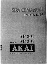 Load image into Gallery viewer, AKAI AP-207 AP-307 SERVICE MANUAL IN ENGLISH DIRECT DRIVE FULLY AUTOMATIC TURNTABLE