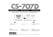 Load image into Gallery viewer, AKAI CS-707D OPERATORS MANUAL NOTICE D'INSTRUCTIONS BEDIENUNGSANLEITUNG ENG FRANC DEUT STEREO CASSETTE TAPE DECK