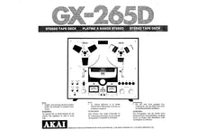 Load image into Gallery viewer, AKAI GX-265D OPERATORS MANUAL ENG FRANC DEUT STEREO TAPE DECK