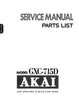 Load image into Gallery viewer, AKAI GXC-715D SERVICE MANUAL IN ENGLISH STEREO CASSETTE DECK