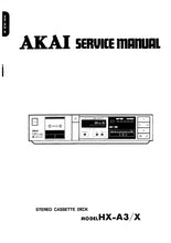 Load image into Gallery viewer, AKAI HX-A3 HX-A3X SERVICE MANUAL IN ENGLISH STEREO CASSETTE DECK