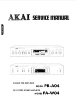 Load image into Gallery viewer, AKAI PR-A04 PA-W04 SERVICE MANUAL IN ENGLISH STEREO PREAMPLIFIER DC STEREO POWER AMPLIFIER