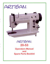 Load image into Gallery viewer, ARTISAN 20-53 OPERATORS MANUAL IN ENGLISH SEWING MACHINE