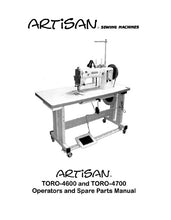 Load image into Gallery viewer, ARTISAN TORO-4600 TORO-4700 OPERATORS MANUAL IN ENGLISH SEWING MACHINE