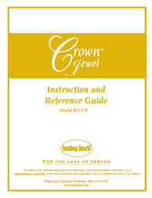 Load image into Gallery viewer, BABY LOCK BLCJ18 CROWN JEWEL INSTRUCTION AND REFERENCE GUIDE ENGLISH SEWING MACHINE