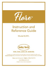 Load image into Gallery viewer, BABY LOCK FLARE BLMFL INSTRUCTION AND REFERENCE GUIDE ENGLISH SEWING MACHINE
