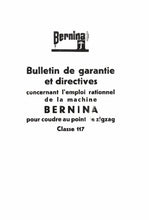 Load image into Gallery viewer, BERNINA 117 CLASS MODE D'EMPLOI FRANCAIS MACHINE A COUDRE