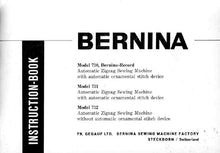 Load image into Gallery viewer, BERNINA 730 731 732 INSTRUCTION BOOK ENGLISH SEWING MACHINE