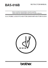 Load image into Gallery viewer, BROTHER BAS-016B INSTRUCTION MANUAL ENGLISH SEWING MACHINE