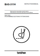 Load image into Gallery viewer, BROTHER BAS-311H INSTRUCTION MANUAL BOOK IN ENGLISH SEWING MACHINE