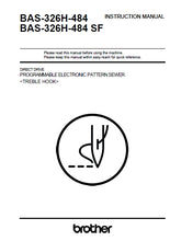 Load image into Gallery viewer, BROTHER BAS-326H-484 BAS-326H-484SF INSTRUCTION MANUAL ENGLISH SEWING MACHINE
