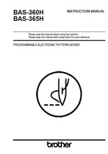 Load image into Gallery viewer, BROTHER BAS-360H BAS-365H INSTRUCTION MANUAL ENGLISH SEWING MACHINE