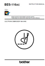 Load image into Gallery viewer, BROTHER BES-116AC INSTRUCTION MANUAL BOOK IN ENGLISH SEWING MACHINE