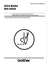 Load image into Gallery viewer, BROTHER DH4-B980 RH-9800 INSTRUCTION MANUAL BOOK IN ENGLISH SEWING MACHINE