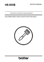 Load image into Gallery viewer, BROTHER HE-800B SERVICE MANUAL BOOK IN ENGLISH SEWING MACHINE