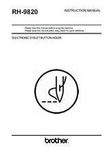 Load image into Gallery viewer, BROTHER RH-9820 INSTRUCTION MANUAL BOOK IN ENGLISH SEWING MACHINE