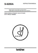 Load image into Gallery viewer, BROTHER S-6200A INSTRUCTION MANUAL BOOK IN ENGLISH SEWING MACHINE