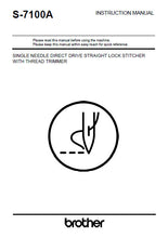 Load image into Gallery viewer, BROTHER S-7100A INSTRUCTION MANUAL BOOK IN ENGLISH SEWING MACHINE