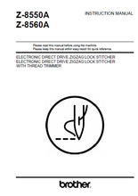 Load image into Gallery viewer, BROTHER Z-8550A Z-8560A INSTRUCTION MANUAL ENGLISH SEWING MACHINE