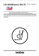 Load image into Gallery viewer, BROTHER LK3-B448E MARK II INSTRUCTION MANUAL ENGLISH SEWING MACHINE