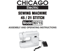 Load image into Gallery viewer, CHICAGO 90715 SEWING MACHINE OPERATING INSTRUCTIONS ENGLISH SEWING MACHINE