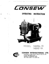 Load image into Gallery viewer, CONSEW 146RBL-1A 146RB-1A OPERATING INSTRUCTIONS IN ENGLISH SEWING MACHINE