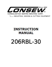 Load image into Gallery viewer, CONSEW 206RBL-30 INSTRUCTION MANUAL IN ENGLISH SEWING MACHINE