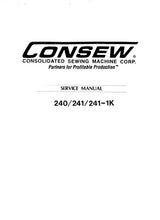 Load image into Gallery viewer, CONSEW 240 241 241-1K SERVICE MANUAL IN ENGLISH SEWING MACHINE