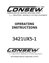 Load image into Gallery viewer, CONSEW 3421UX5-1 OPERATING INSTRUCTIONS IN ENGLISH SEWING MACHINE