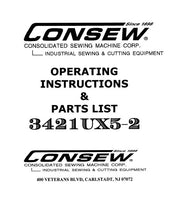 Load image into Gallery viewer, CONSEW 3421UX5-2 OPERATING INSTRUCTIONS IN ENGLISH SEWING MACHINE