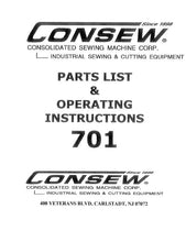 Load image into Gallery viewer, CONSEW 701 OPERATING INSTRUCTIONS IN ENGLISH SEWING MACHINE